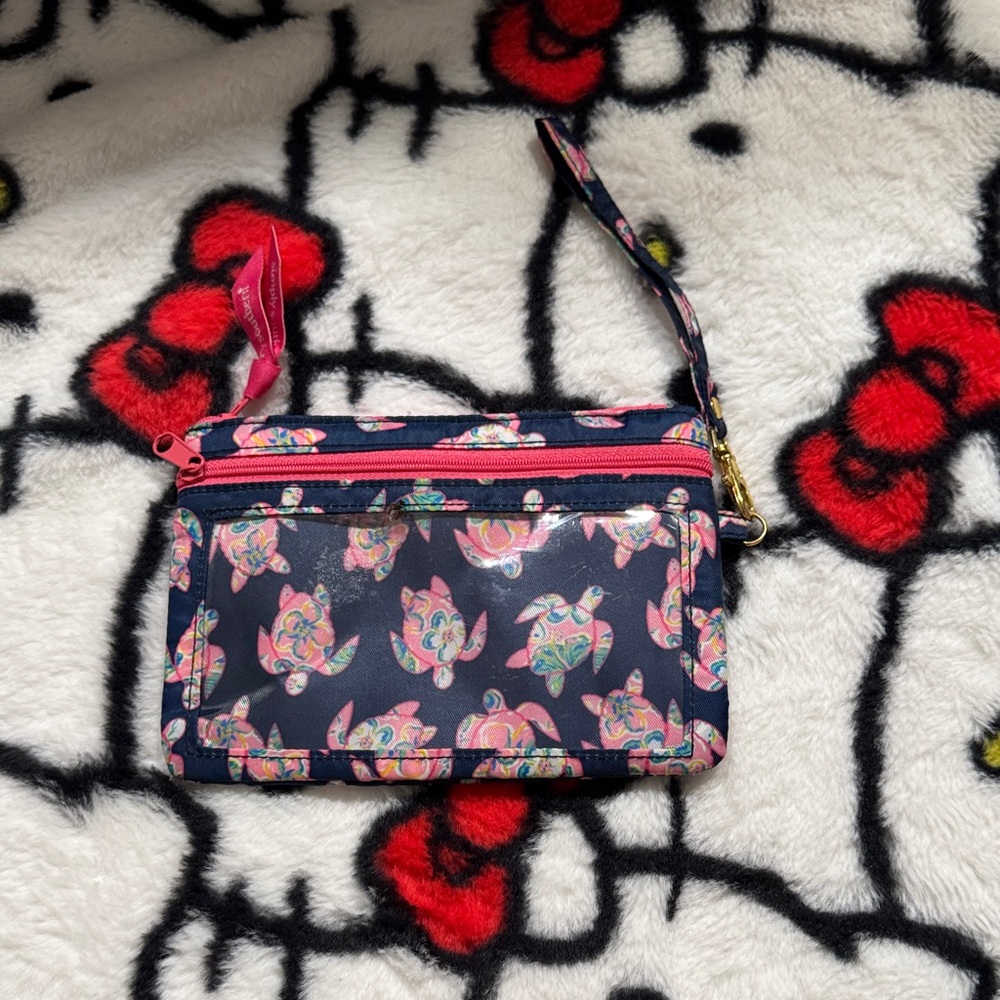 🚨 1 HOUR SALE - Simply southern sea turtle pink Navy Wristlet